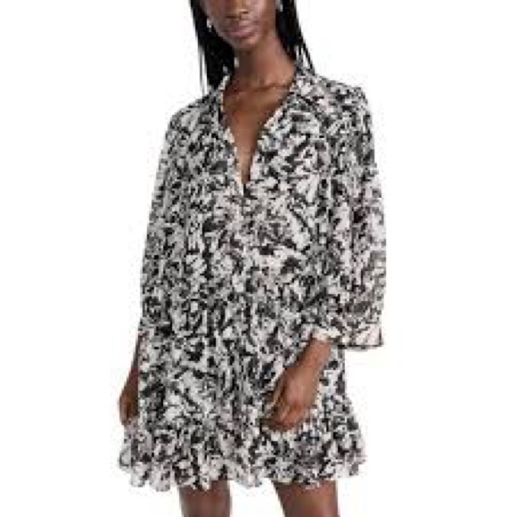 MISA.L.A./Floral Black and White Chiffon Dress.NWT - Picture 3 of 10